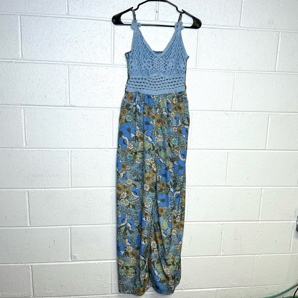 B.O.G. Collective Pants - < B.O.G. Collective Blue Floral Jumpsuit Size Large >